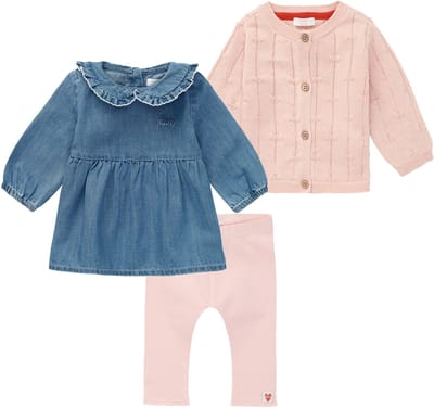 Noppies - Kledingset - 3delig - Vest Abiko Peach Whip - Jurk Acariqua Medium wash - Legging Adelaide peach Whip - Maat 86