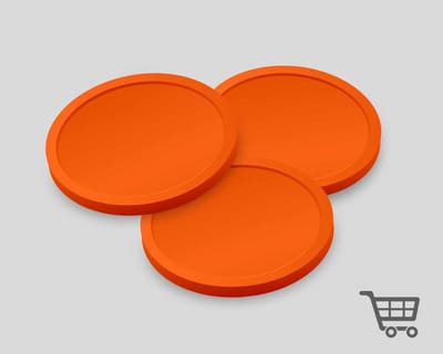 Blanco Winkelwagenmunten 23mm / Betaalmunten (per 250 stuks) - ORANJE