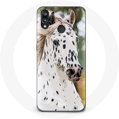 Coque - Appaloosa - Huawei P20 Lite - Souple - Protection - Cheval blanc blanc
