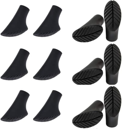 TOVBMUP Nordic Walking-stokken rubberen stootkussens - Rubberen stootkussens voor wandelstokken - Past op de meeste wandelstokken en Nordic Walking-stokken - Antislip rubberen stootkussens voor wandelen - 12 stuks