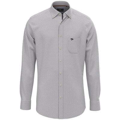 Fynch-Hatton Overhemd Abstract Minimal Pattern Hazel / male