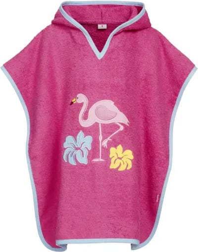 Playshoes - Poncho met capuchon voor kinderen - Flamingo - Roze - maat S