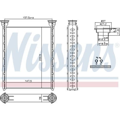 Warmtewisselaar, interieur verwarming NISSENS 707214