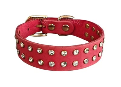 Luxe Hondenhalsband Kristal Steentjes | Roze | Maat S | Roze Hondenhalsband met Stras steentjes | Strass Kristallen Hondenhalsband Roze | Petshop Seven