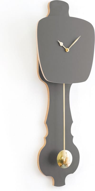 KLOQ Wandklok Steen Grijs & Glimmend Goud maat L
