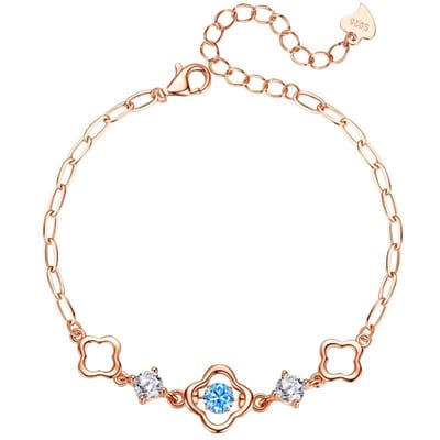Nieuwe S925 Sterling Zilver Hoge Kwaliteit Design Klavertje Vier Dames Armband Alles-Match beige