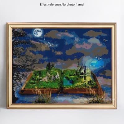 Diamond Painting Cartoon stad op boek vol dille rond strass diamant borduurwerk 20X30CM gray