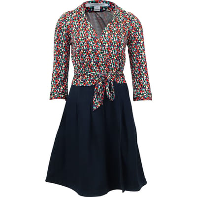 Diane Von Furstenberg wikkeljurk met denim rok in veelkleurige viscose