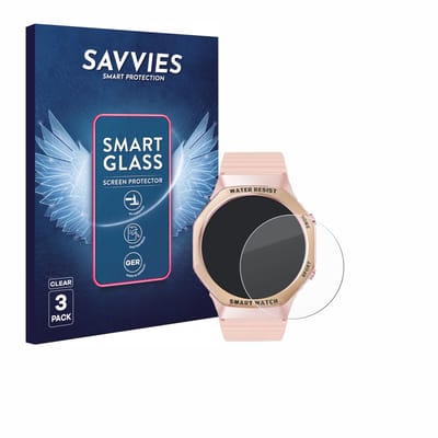 3 Stuks Savvies Screenprotector - geschikt voor Mutoy Smartwatch 1.32" (rond) - beschermfolie glas transparant