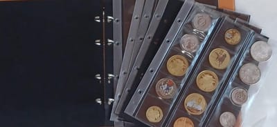 Muntalbum Zwart - Verzamelalbum Munten - Munten Opbergen - 8 Bladen Inclusief - Tot 34 mm - Zwart