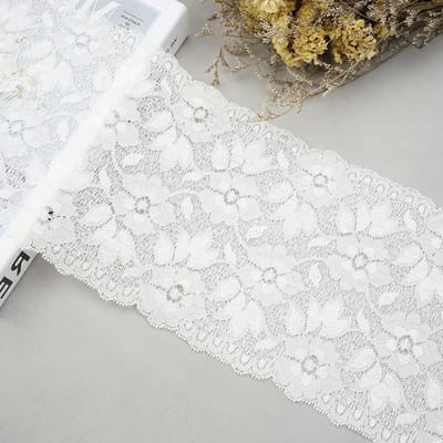Kleurige elastische kantband van 2 yards, 16 cm breed, ideaal voor kleding, lingerie en tafeldecoratie