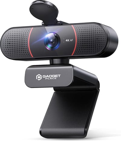 4K Ultra HD Pro Webcam met Ruisvrije Microfoon - Incl. Webcam Cover en USB Adapter - Voor Laptop en PC - Windows en Mac