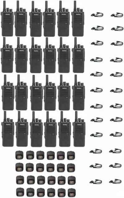 Set van 24 Inrico T522A IP66 4G LTE POC Zello Portofoon K1 2-Pins met D-shape oortje