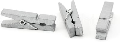 Mini Wasknijpers - Houten Clips - Scrapbooking Ambachten - Massief Houten Constructie - 1 3/8 inch - Zilver
