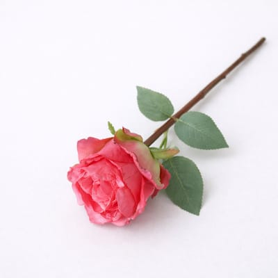 Roos - roze - zijden bloemen - 3 stelen - onderhoudsvrij - 43 cm - kunstbloemen