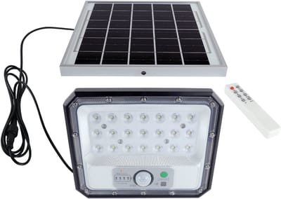 HEROS - LED SoLAR Tuinverlichting - Wandlamp met Sensor - Zonne-energie - Bewegingssensor - 7W - ZWART