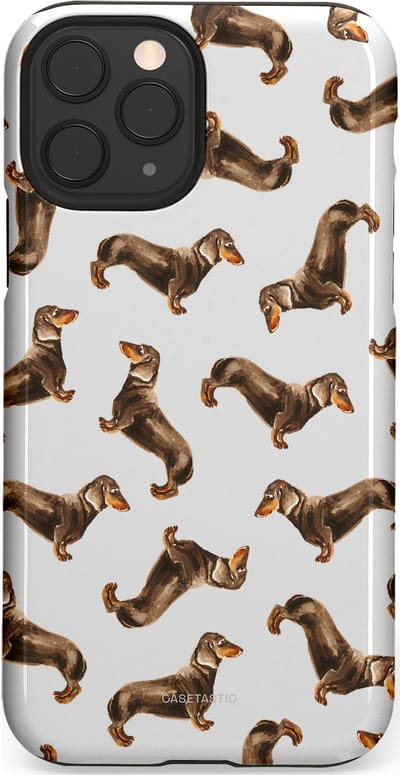 Casetastic Hoesje Geschikt voor Apple iPhone 11 Pro - Stijlvolle Beschermende Duo-layer Case - Teckel Twister