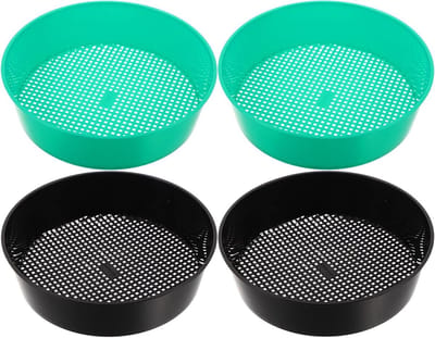 Tuinzeef Plastic - Grindzeef Zandzeef - Tuinaarde Filteren - Effectieve Steen Verwijdering - 20 cm Diameter - Meerkleurig