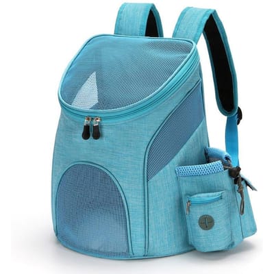 Draagbare opvouwbare mesh huisdierdraagtas Hondrugzak Ademende tas Hond Kat Grote capaciteit Outdoor reisdrager Dubbele schoudertas S blue