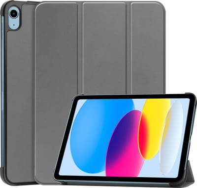 Hoesje - Geschikt voor Apple iPad A16/A18 (2022/2025/2026) - 10.9 & 11 inch (10e, 11e & 12e generatie) - Dun & Stevig - Hardcover Book Case - Trifold Bookcase Hoes - Hard Cover - Tablethoes - Grijs