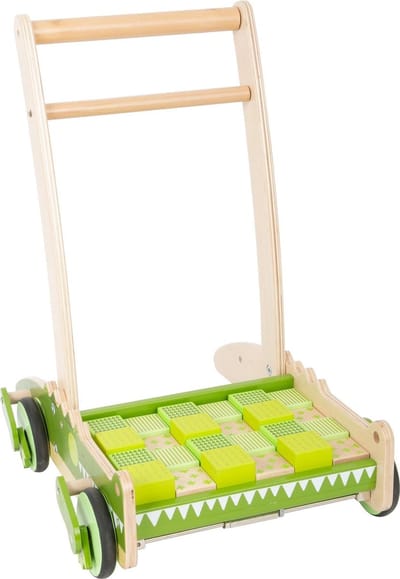 Small foot - Houten Loopwagen Krokodil met blokken - baby - kind 1 & 2 jaar