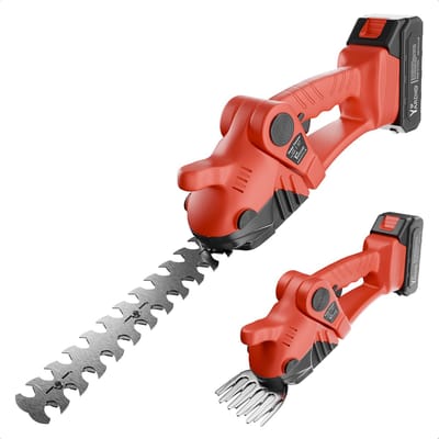 YARDIO Tools® - HTS-22mm - Heggenschaar - 2-in-1 - Heggenschaar Accu Electrisch - Grasschaar Buxusschaar - HTS-22mm - Zonder Accu en Snellader