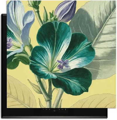 KitchenArt - Botanical Glow – Inductie Beschermer - 59x52 cm - Kookplaat Beschermer - Luxe Afdekplaat Inductieplaat - Anti-slip & Oprolbaar - Beschermmat Inductiekookplaat