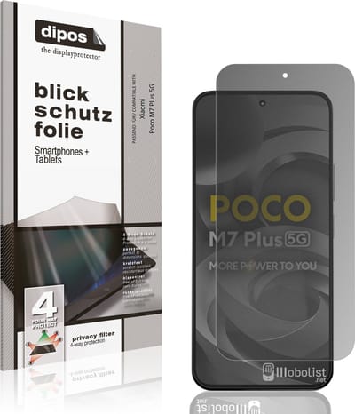 dipos – Matte Privacy Screenprotector geschikt voor Xiaomi Poco M7 Plus 5G | Anti-Spy Beschermfolie