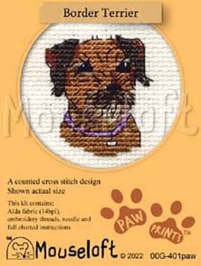Mini Borduurpakketje - Hond - Border Terrier - Mouseloft