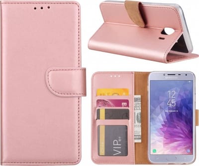 Bookcase Geschikt voor: Samsung Galaxy J4 2018 - Rose Goud - portemonnee hoesje