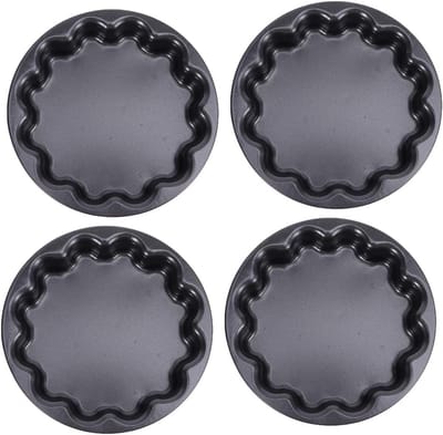 Kleine Cakevorm - Pruim Vorm - Thuis Bakken - Non-stick Ontwerp - 4 Stuks - Zwart