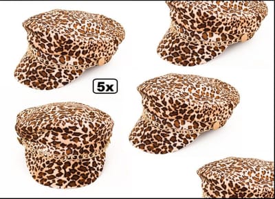 5x Pet panter met gouden ketting - festival carnaval thema feest foute party panther