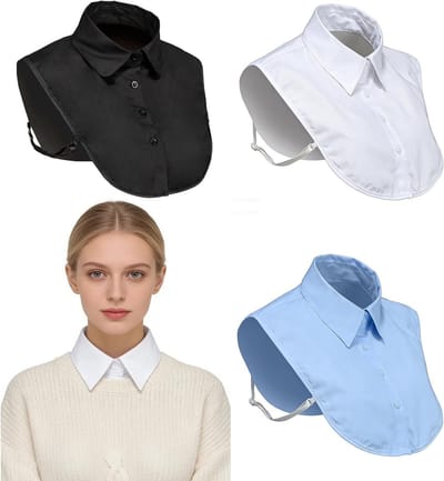 Herbruikbare Valse Kragen voor Dames, Afneembare Halve en Volledige Kragen, Perfect voor Kantoorkleding en Casual Outfits, Universele Maat