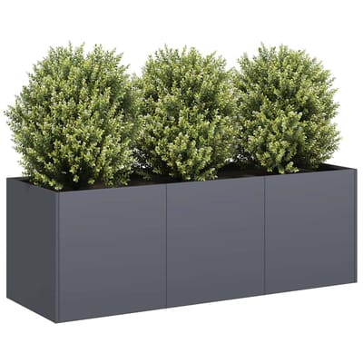vidaXL - Plantenbak - Antraciet - 120x40x40 - cm - Koudgewalst - Staal