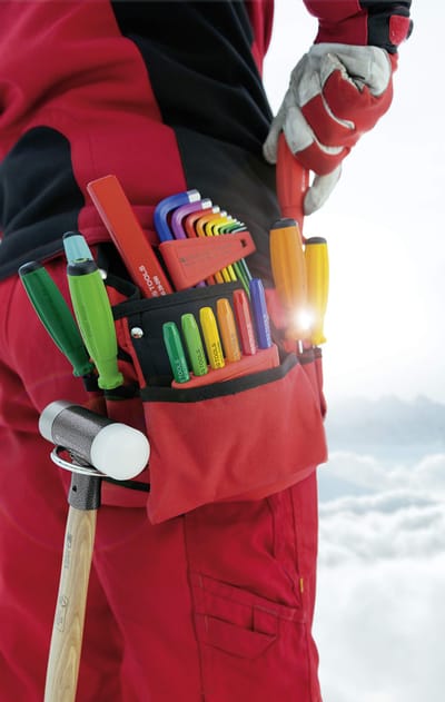 PB - Swiss Tools Schroevendraaierset met kantelbaar hecht en wisselklingen in Roletui