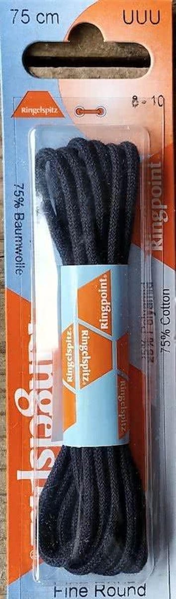 1 paar schoenveters 2.5 mm x 75 cm Navy donker blauw - Dunne ronde veter 25% polyamide Ringpoint 80