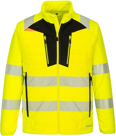 Portwest DX4 Hi-Vis Hybride Baffle Jack DX473 - Geel/Zwart - L