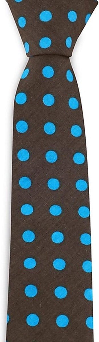 We Love Ties - Stropdassen - Stropdas Blue Dots - bruin / blauw