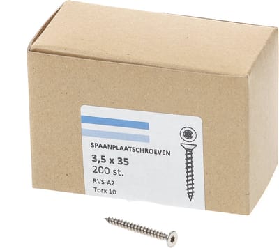 Spaanplaatschroef rvs-a2 pk tx-10 3.5x35 (200