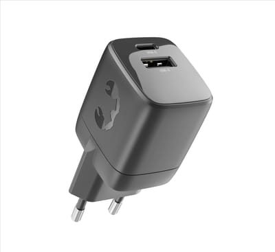 Fresh 'n Rebel Oplader iPhone & Samsung – 30W Adapter USB-C & USB-A (2 poorten) – Compacte Snellader iPhone & Samsung – Storm Grey