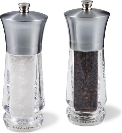Cole & Mason Precision Exford Peper- & Zoutmolenset - 16,5cm - Nikkel/Acryl