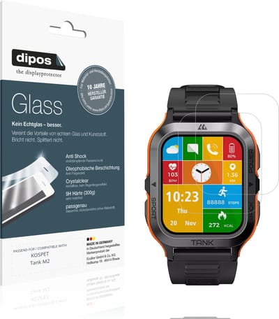 dipos – 2x Pantserfolie geschikt voor KOSPET Tank M2 | 9H Screenprotector