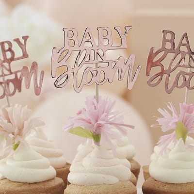 Ginger Ray - Baby In Bloom cupcake toppers (12 stuks) - communie versiering - communie