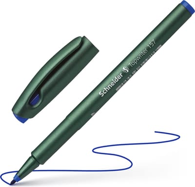 Schneider fibrepen - Topwriter 157 - 0,8 mm - blauw - S-115703