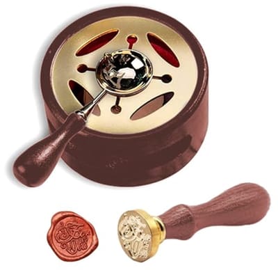 Kiuiom Waszegelwarmer, Roodachtig Bruin, Houten, Geschenkverpakking, Privé Envelop (Roodbruin)
