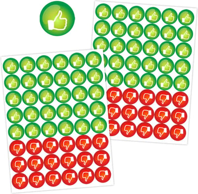 Like & Dislike Stickers - 4 Stickervellen Duimpjes - Beloningsstickers