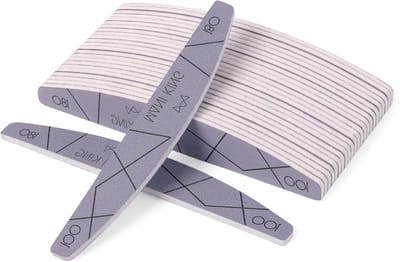 Nagelvijl Set - Gelnagel Vijlen - Nagels Vormgeven - Dubbelzijdig 100/180 - 25 Stuks - Grijs