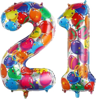 Cijfer Ballonnen Ballon Cijfer 21 Verjaardag Versiering Feest Helium Ballonnen Cijferballon Folieballon Kleur Xl Formaat