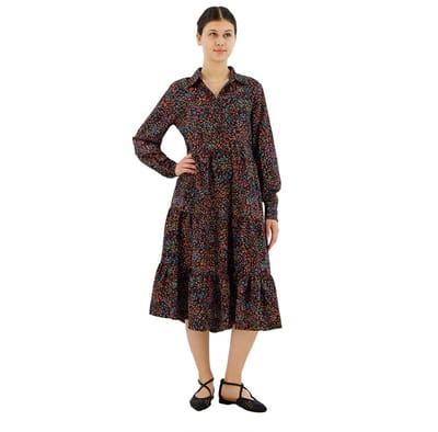 Replay W9776.000.73810 Lang Mouw Jurk Veelkleurig M Vrouw