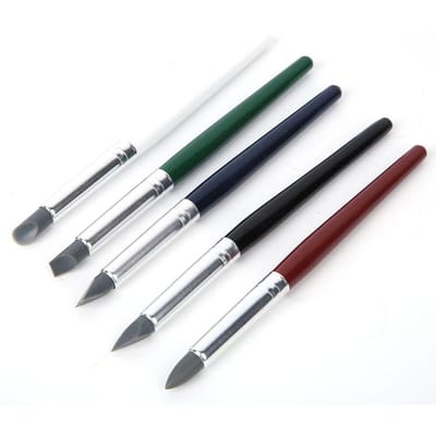 5 Pièces Stylo Formeur d'Argile Tête Douce en Silicone DIY Sculpture Poterie Sculpture Peinture Outil gray